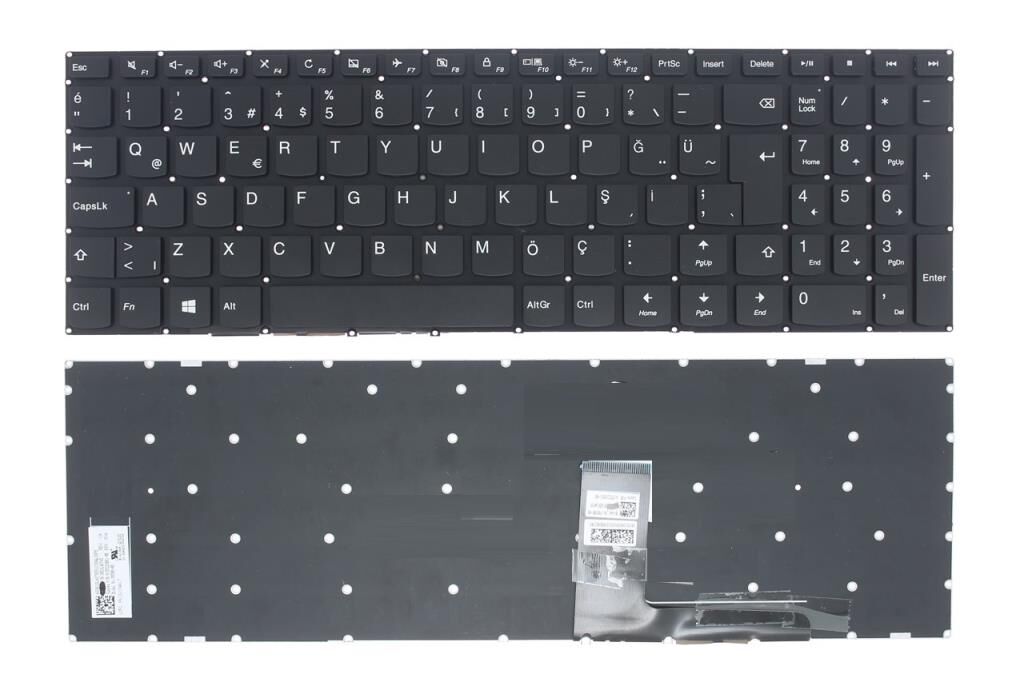 Lenovo uyumlu 80SY026ATX V310 80SY02PETX Notebook Klavyesi, Laptop Tuş Takımı (Siyah TR)