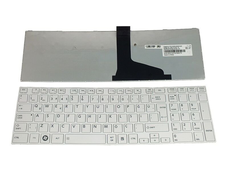 Toshiba Satellite L870-17C, L870-17M uyumlu Notebook Klavyesi (Beyaz TR)