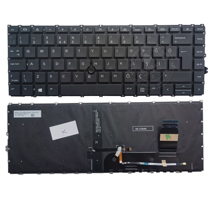HP EliteBook 840 G7 Notebook Klavyesi - Siyah - TR / ışıklı