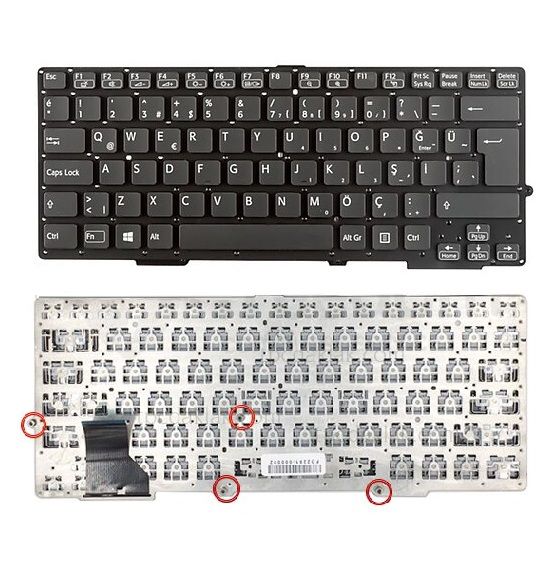 Sony Vaio S13 SVE-13 SVE13 SVS13 SVS1311 SVS131 SVS13118 SVS1312 Klavye Siyah TR