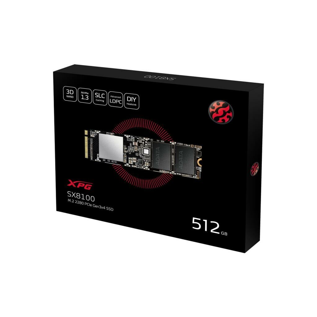 ADATA Xpg ASX8100NP-512GT-C 512GB 3500/2400MB/s M.2 PCIe NVMe SSD HDD