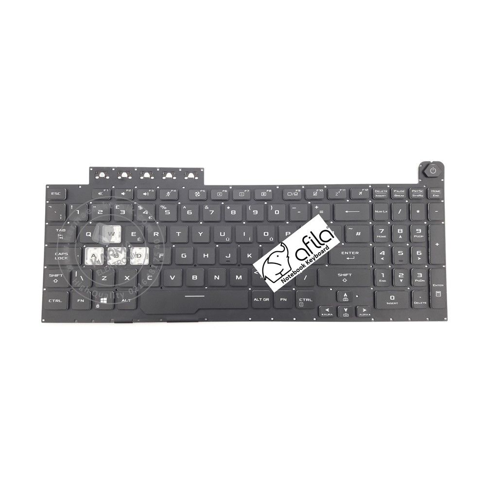 Asus Tuf Gaming A17 2021 FA706QE Notebook Klavyesi, Laptop Tuş Takımı (Siyah TR) RGB ışıklı