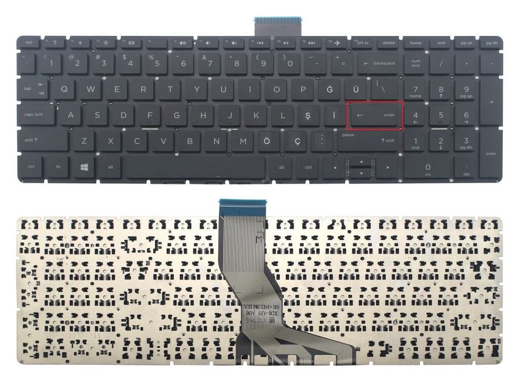 Hp Envy X360 17-bw0xxx 17m-bw0xxx uyumlu Klavye, Tuş Takımı (Siyah TR)