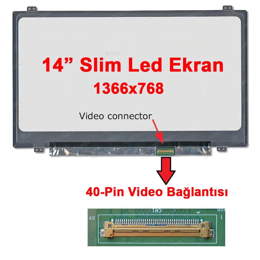 HB140WX1-300, HB140WX1-300 V4.0  Lcd Ekran Slim Led Panel (14.0 40pin 1366*768)