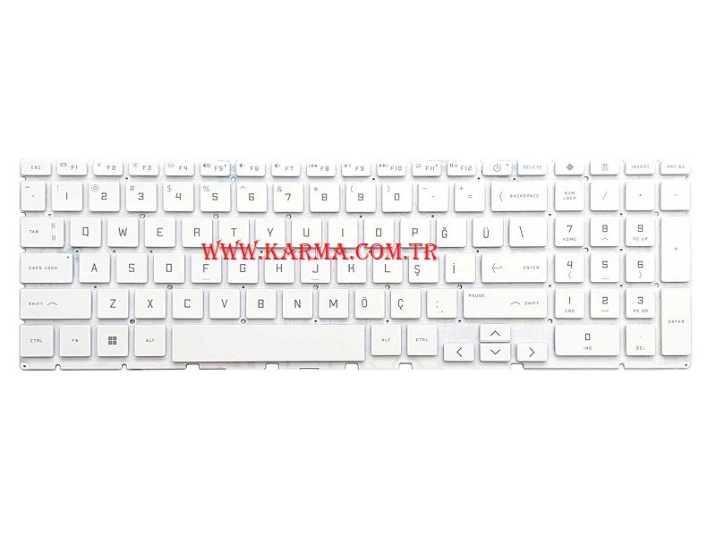 HP Victus 16-e1007nt (68S23EA04) Notebook Klavyesi - Beyaz - TR