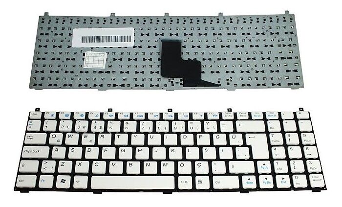 EXPER E5128, W258, B5121 Notebook Klavyesi - Beyaz TR