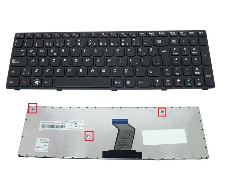 Lenovo 9Z.N5SSW.Q0T, 9z.n5ssw.r0T Notebook Klavyesi (Siyah TR)