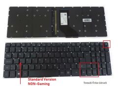 Acer Predator Helios 300 Series Model N17C3 (PH317-51 Tabanlı) Notebook Klavyesi (Siyah TR) ışıklı Ver.1