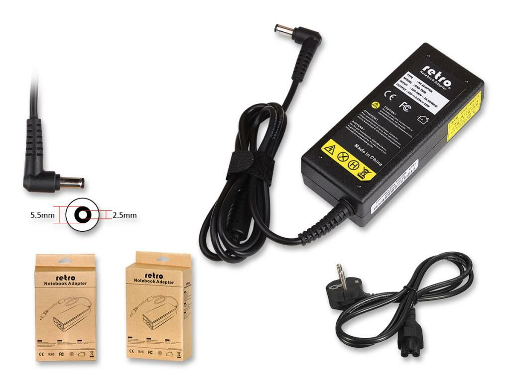 Toshiba Satellite T230, T230D, T235D Notebook Şarj Adaptörü 45W