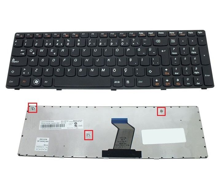 Lenovo NSK-B5ASW, NSK-B5GSW Notebook Klavyesi (Siyah TR)