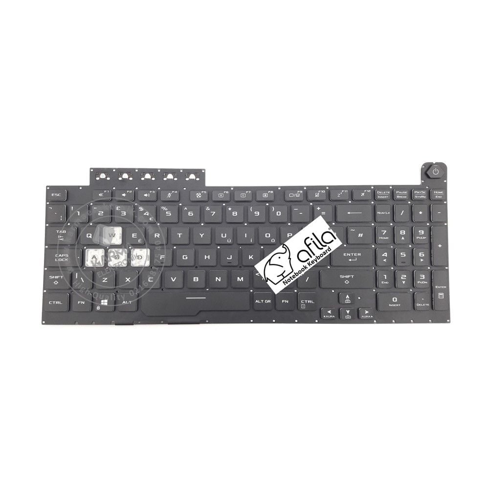 Asus Tuf Gaming F17 FX706LI-HX175A23 Notebook Klavyesi, Laptop Tuş Takımı (Siyah TR) RGB ışıklı
