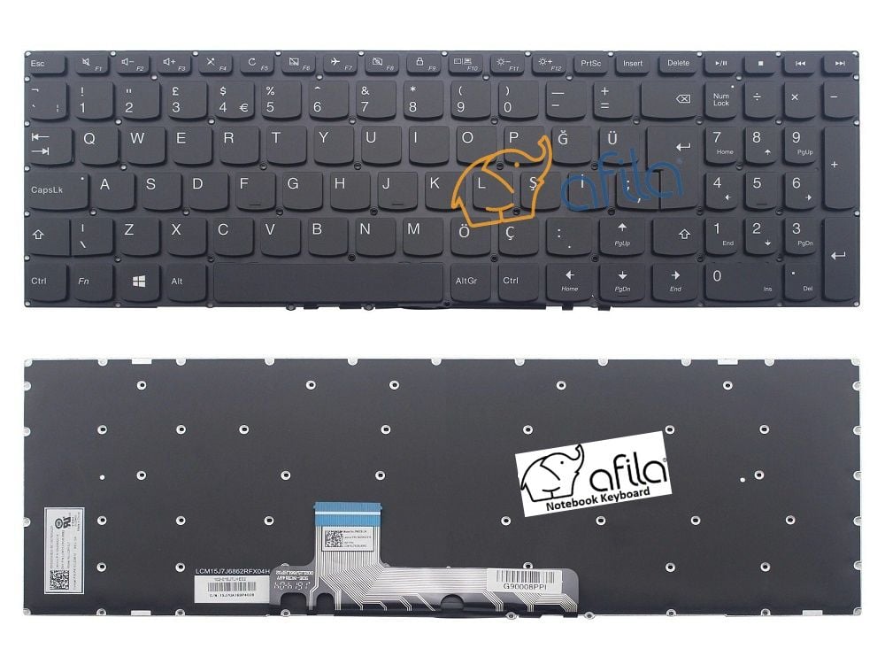 Lenovo Yoga 510-15ISK Notebook Klavyesi - Tuş Takımı (Siyah TR)