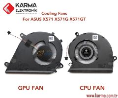 ASUS VivoBook F571lı, K571gt Notebook uyumlu CPU, GPU Fanı Takım (Sağ-Sol SET)