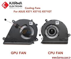 ASUS VivoBook K571, K571lı, K571lh Notebook uyumlu CPU, GPU Fanı Takım (Sağ-Sol SET)