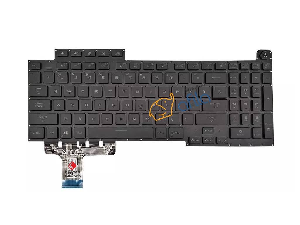 Asus Rog Strix G17 G713RM uyumlu Notebook Klavyesi (Siyah TR) ışıklı - Ver.2 - Per-Key RGB