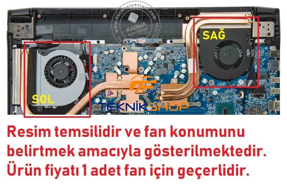 Monster N850HJ1, N870HJ1 Notebook Fanı, Ver.2 / Sağ (1 Adet)