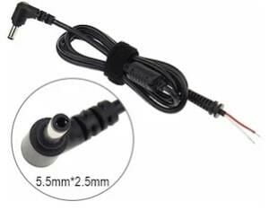 5.5mm*2.5mm L / Standart Notebook Adaptörü Kablo Ucu (Tamir Kablosu) 90W