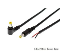 5.5mm*2.5mm Standart Notebook Adaptörü Kablo Ucu (Tamir Kablosu) 90W  1.2 METRE