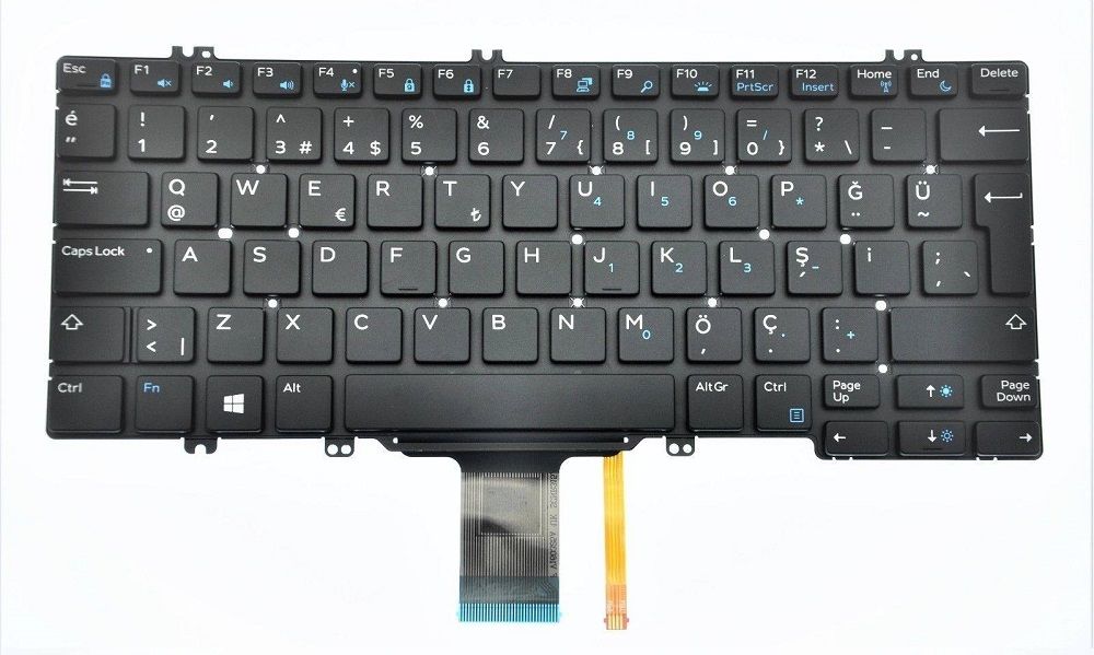 Dell QWERTY Notebook Klavye (Siyah TR) IŞIKLI