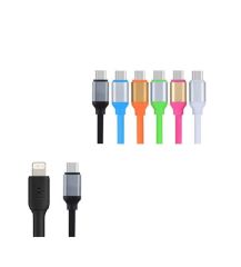 Mate Type-C Lightning iPhone Uyumlu Şarj Kablosu (15 Renkli Slikon)
