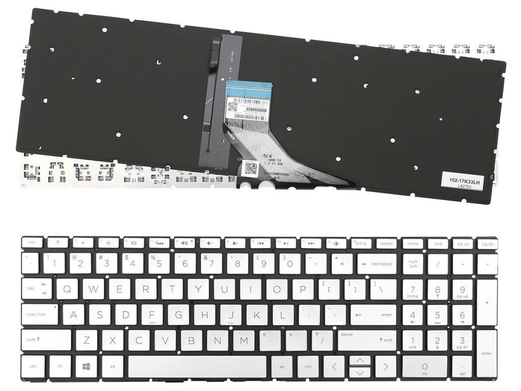 Hp Envy X360 17m-ce1013dx 17t-ce000 17t-ce100 uyumlu Klavye, Tuş Takımı (Silver, Gri TR) ışıklı