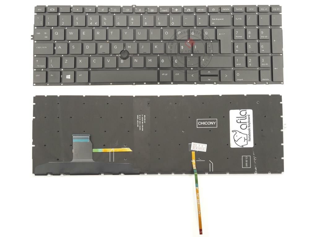 Hp EliteBook 850 G7, 855 G7 Notebook Klavyesi - Siyah - TR / KL1019