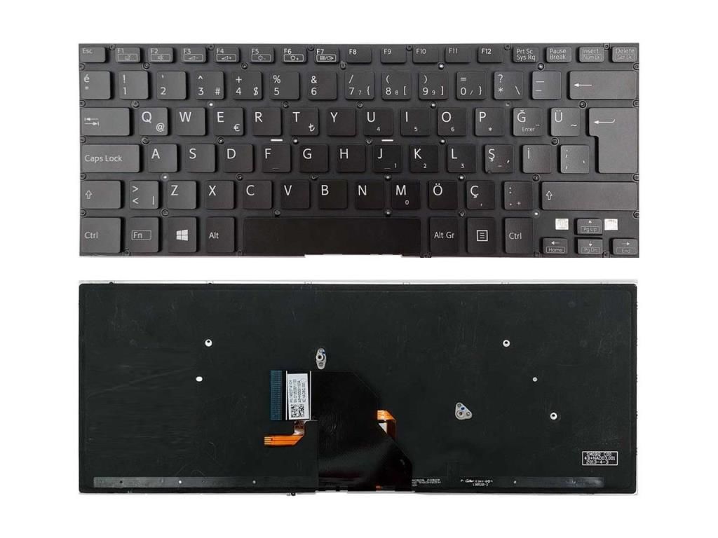 Sony Vaio  SVF1421TSTB Notebook Klavyesi (Siyah TR) Işıklı