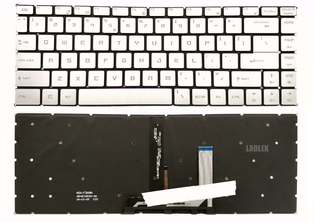 MSI MS-16Q5 Notebook Klavye - Tuş Takımı / Silver, Gri TR