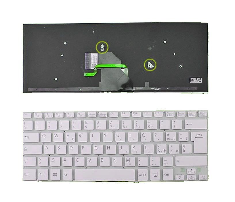 Sony SVF1421TSTW, SVF1421USTW Notebook Klavye (Beyaz TR) Işıklı
