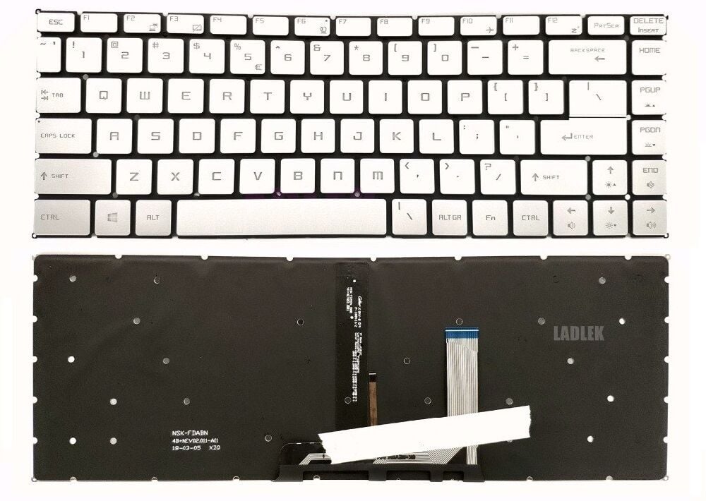 MSI WS65 9TM-1012TR Notebook Klavye - Tuş Takımı / Silver, Gri TR