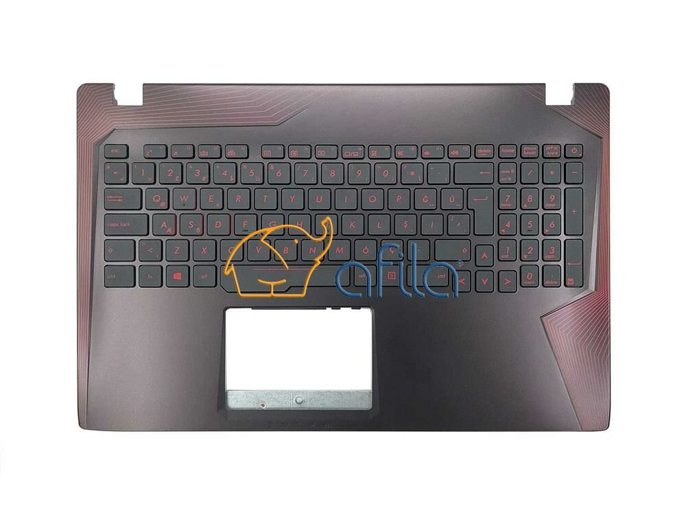 Asus FX553VD-DM782T Notebook Klavyesi Üst Kasa (Siyah TR) Işıklı - Ver.1 Kırmızı Tuşlu