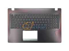 Asus FX553VD-DM782T Notebook Klavyesi Üst Kasa (Siyah TR) Işıklı - Ver.1 Kırmızı Tuşlu