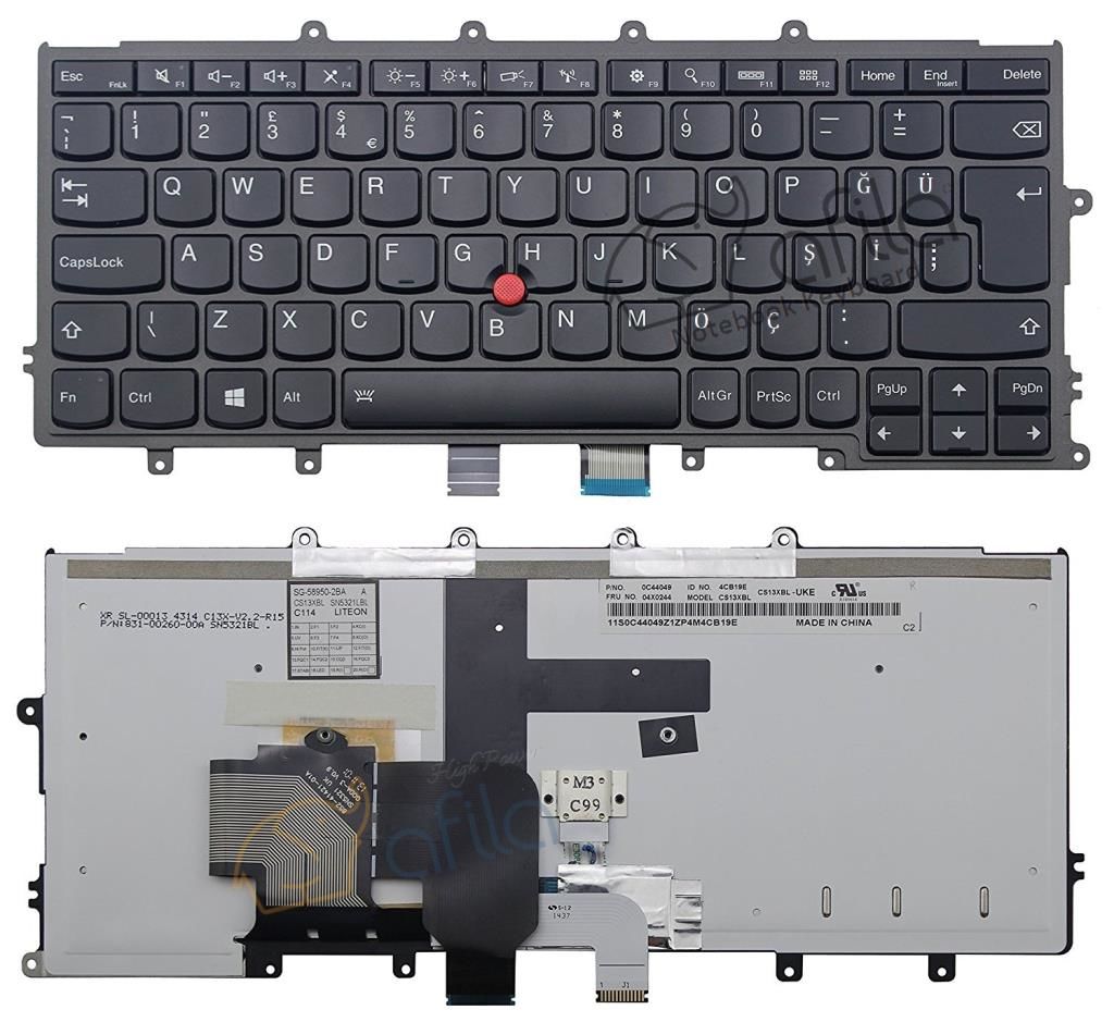 Lenovo ThinkPad X250 X270 Notebook Klavye - Siyah -TR - Işıklı