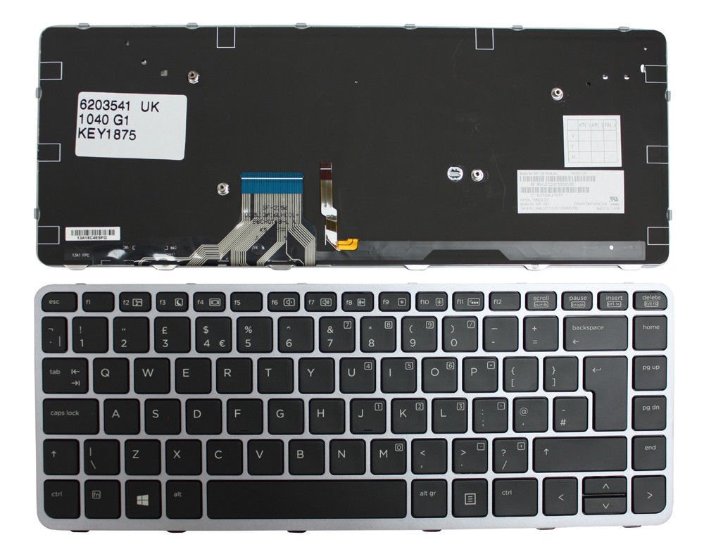 Hp EliteBook 1040 G2, 1040 G1 Notebook Klavye -Siyah-TR- Işıklı