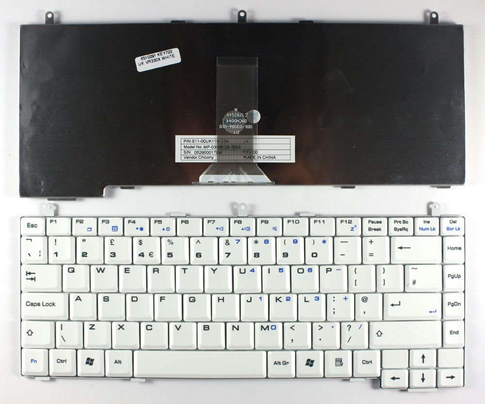 MSI MS-1022 MS-1029 Notebook Klavyesi - Beyaz - TR