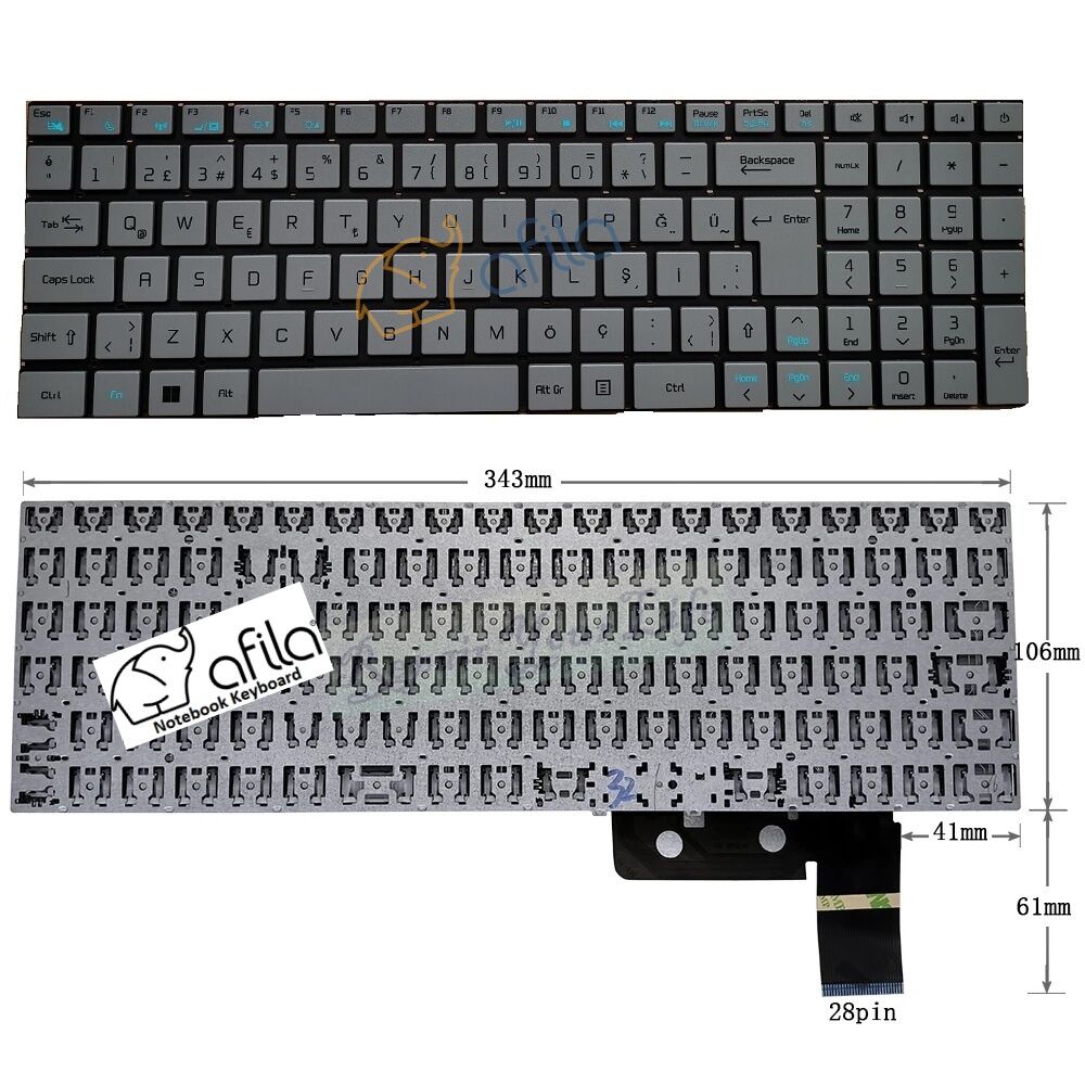 Casper Nirvana C500.1135 Notebook Klavyesi (Silver, Gri TR)