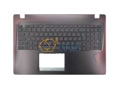 Asus GL553VW-DM086T Notebook Klavyesi Üst Kasa (Siyah TR) Işıklı - Ver.1 Kırmızı Tuşlu