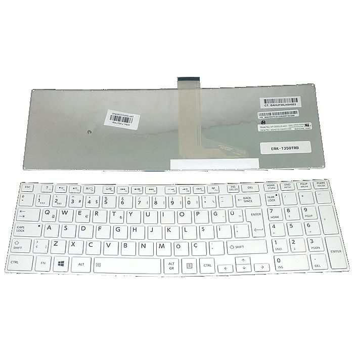 Toshiba Dynabook Satellite C55-A-14C, C55-A-14L, C55-A-14D Notebook Klavyesi (Beyaz TR)
