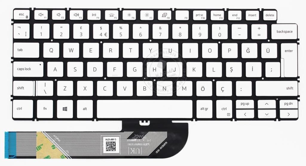 Dell inspiron 5390 5391 Notebook Klavye - Tuş Takımı / Gri - TR ışıklı