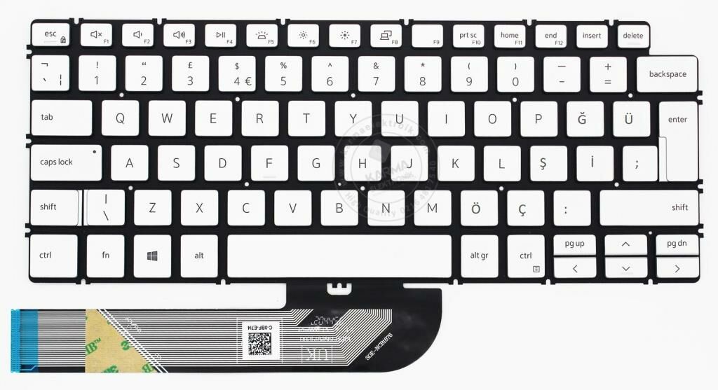 Dell inspiron P116G (5490) Notebook Klavyesi Işıklı Silver Gri TR