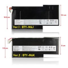 MSI GS73VR QF9-00578 msi Notebook Bataryası, Pili Ver.2