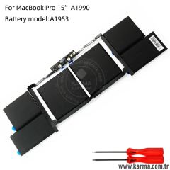 Apple MacBook Pro 15'' 2018 A1953 uyumlu A1990 EMC 3215 Notebook Bataryası, Laptop Pili
