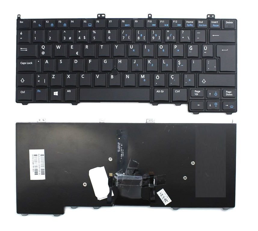 Dell Latitude E7440 P22S Notebook Klavyesi - Siyah - TR - Işıklı
