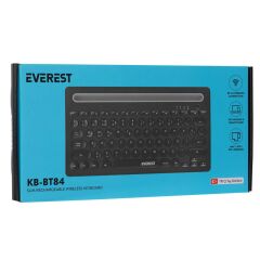 Everest KB-BT84 Siyah/Gri Bluetooth Ultra İnce+Şarjlı Q Mac/Win/Android/Ios Uyumlu Kablosuz klavye