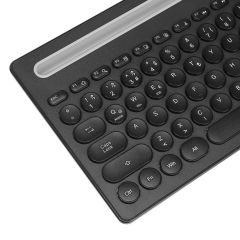 Everest KB-BT84 Siyah/Gri Bluetooth Ultra İnce+Şarjlı Q Mac/Win/Android/Ios Uyumlu Kablosuz klavye
