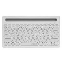 Everest KB-BT84 Beyaz/Gri Bluetooth Ultra İnce+Şarjlı Q Mac/Win/Android/Ios Uyumlu Kablosuz klavye