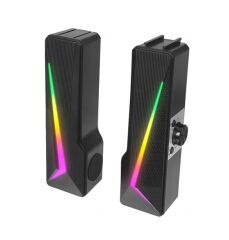 Mikado MD-S157 2.0 5Wx2CH RGB Ledli Oyuncu Siyah USB Sound Bar Speaker Hoparlör