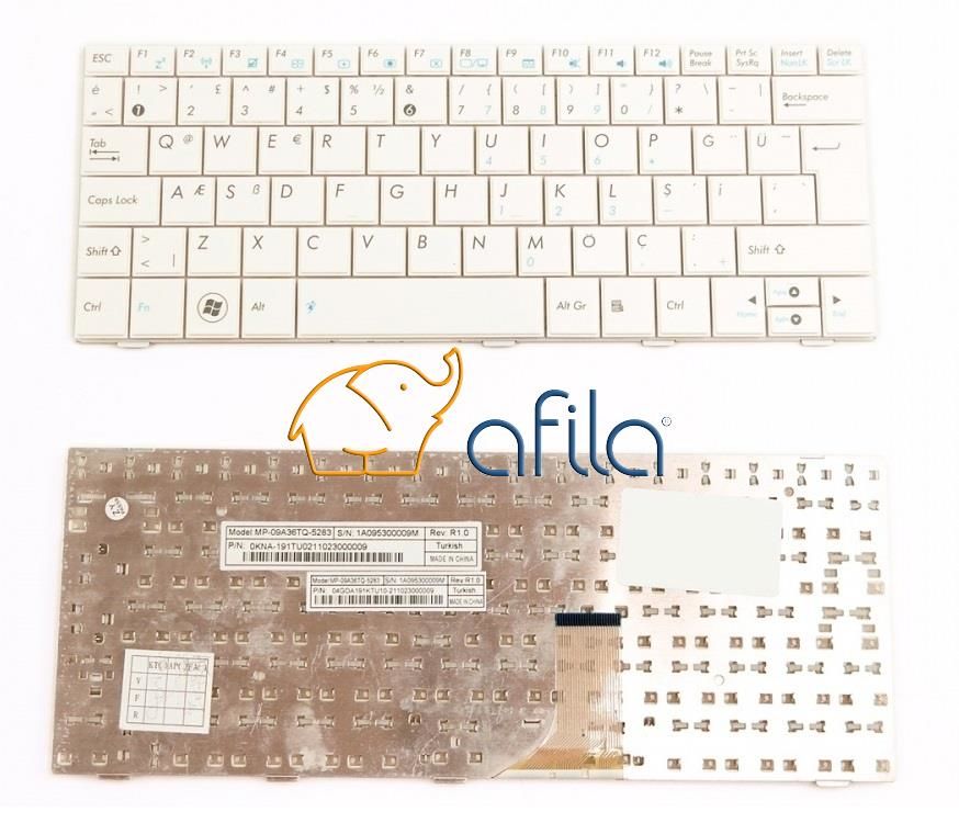 Asus Eee PC 1001 1001H 1001HA 1001HAB 1001HAG 1001HT Klavye (Beyaz TR)