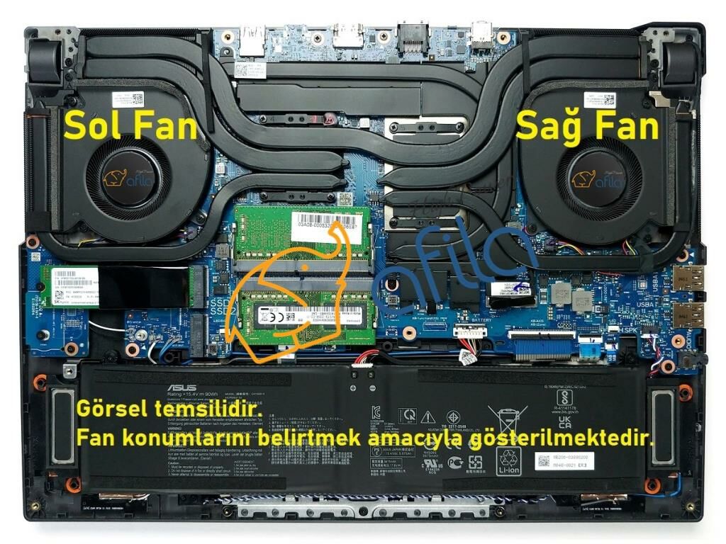 Asus ROG Strix G17 G713RM-LL134 uyumlu Notebook Fanı, Sol Fan - Ver.1 - 5V