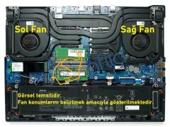 Asus ROG Strix G17 G713RM-LL134 uyumlu Notebook Fanı, Sol Fan - Ver.1 - 5V